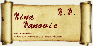 Nina Manović vizit kartica